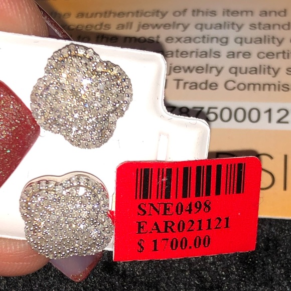 Beautiful Certified Real Diamond earrings. .75ct
